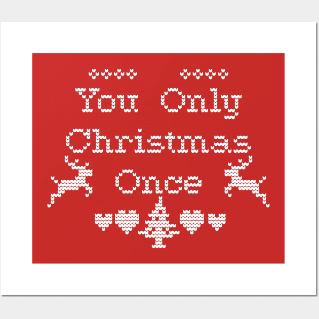 You Only Christmas Once - #YOCO - Ugly Sweater Wall Art by Nonstop Shirts